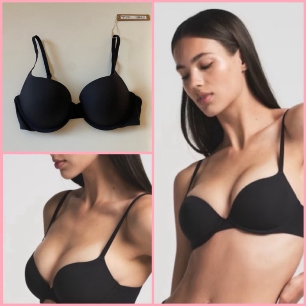 Skims Fits Everybody Push Up Demi Bra in Onyx NWT size 34C
